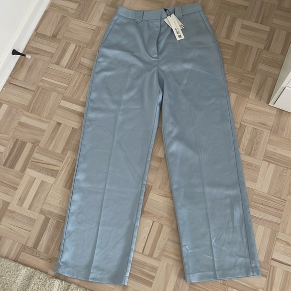 Satin style powder blue ZARA dress pant - Picture 1 of 6